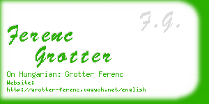 ferenc grotter business card